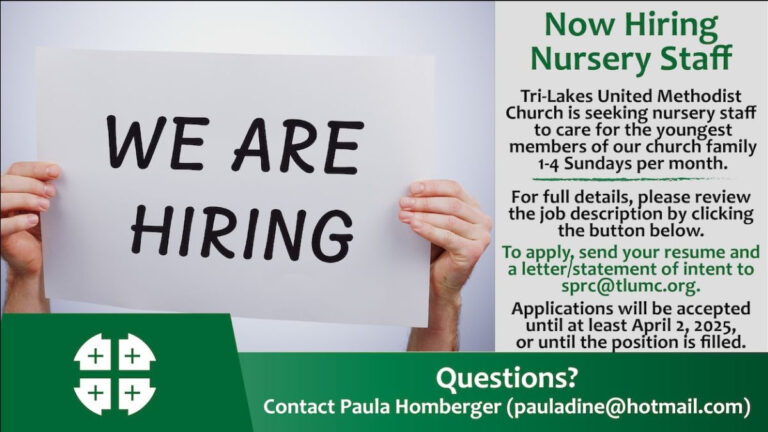 Now Hiring: Nursery Staff